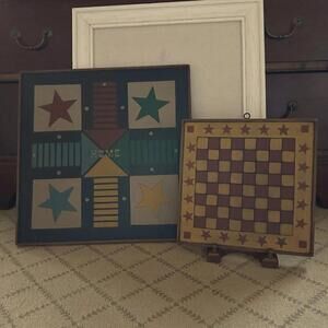 McVay's Limited vintage hand crafted wooden game boards -  Signed 2008 set of 2